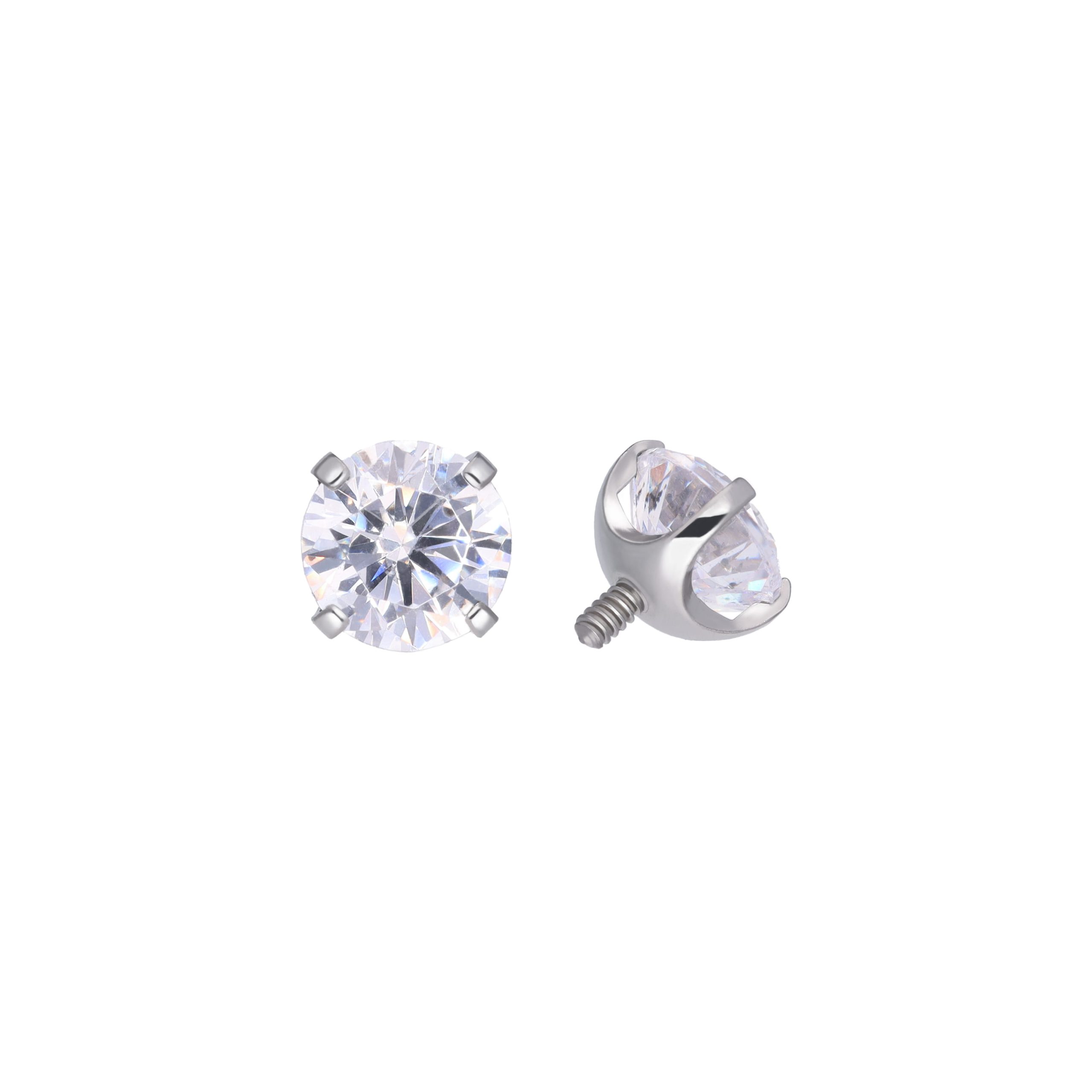 Prong CZ implant grade titanium ASTM F-136 internally threaded top