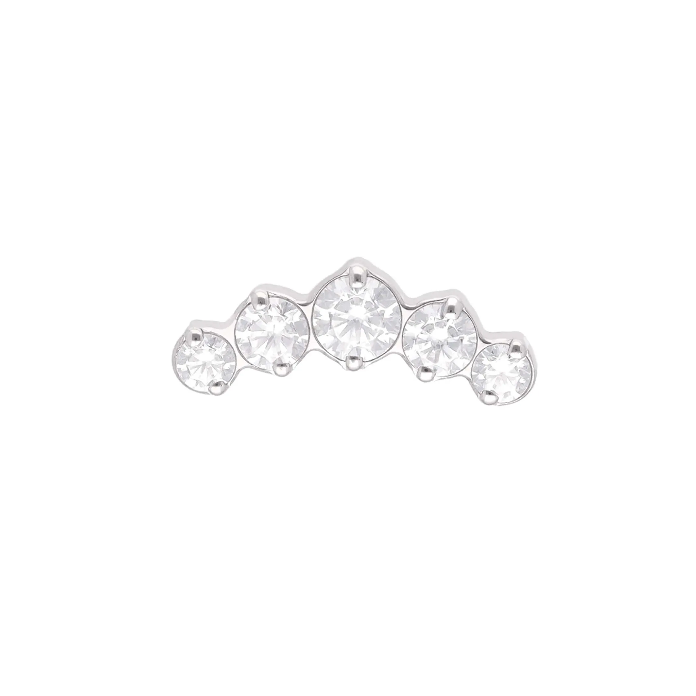 Prong Cluster Moissanite White implant grade titanium internally threaded top