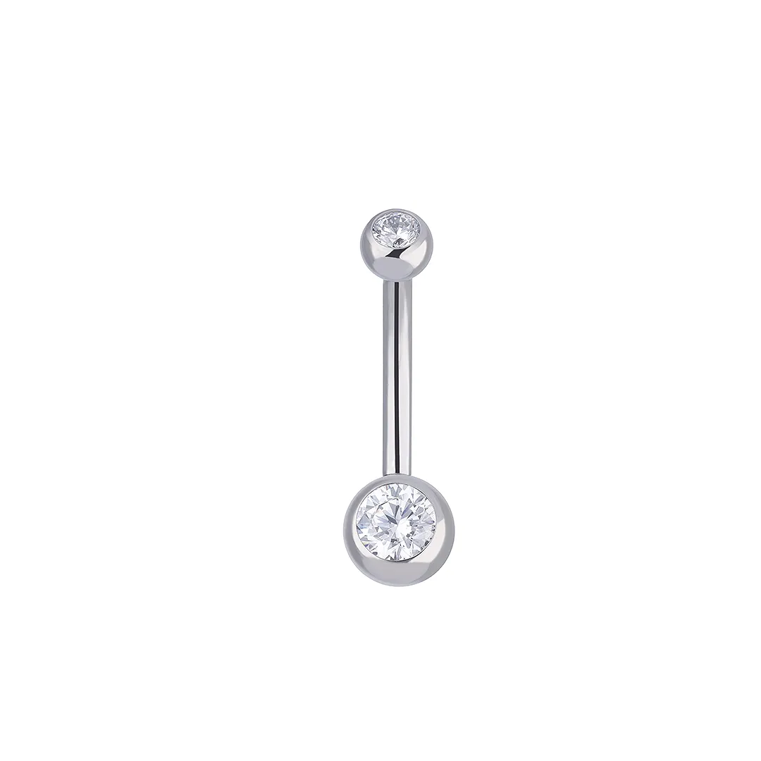 Banana CZ (small) implant grade titanium ASTM F-136 curved barbell for navel