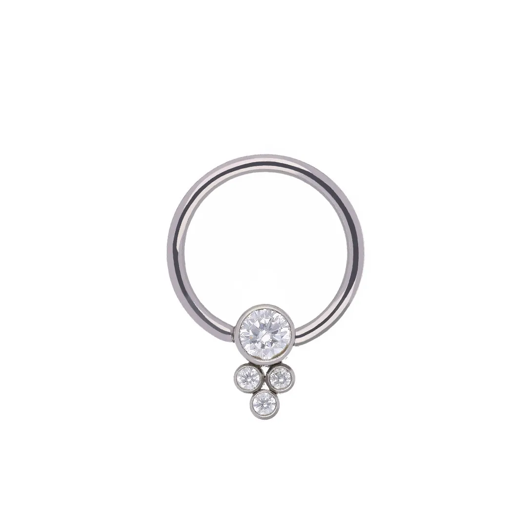 Cz Cluster (captive accessory) implant grade titanium ASTM F-136 captive bead ring
