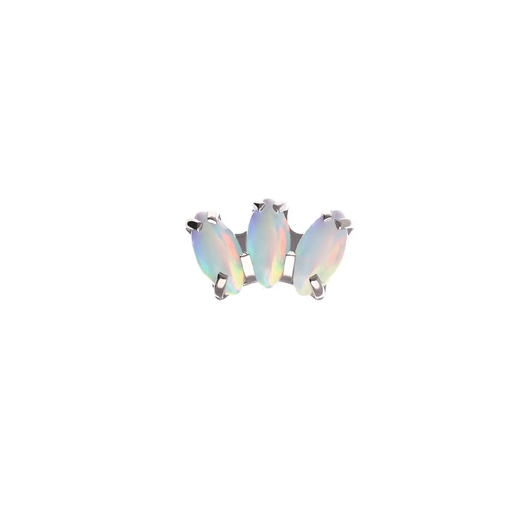 Marquise 3 Opal implant grade titanium ASTM F-136 internally threaded top