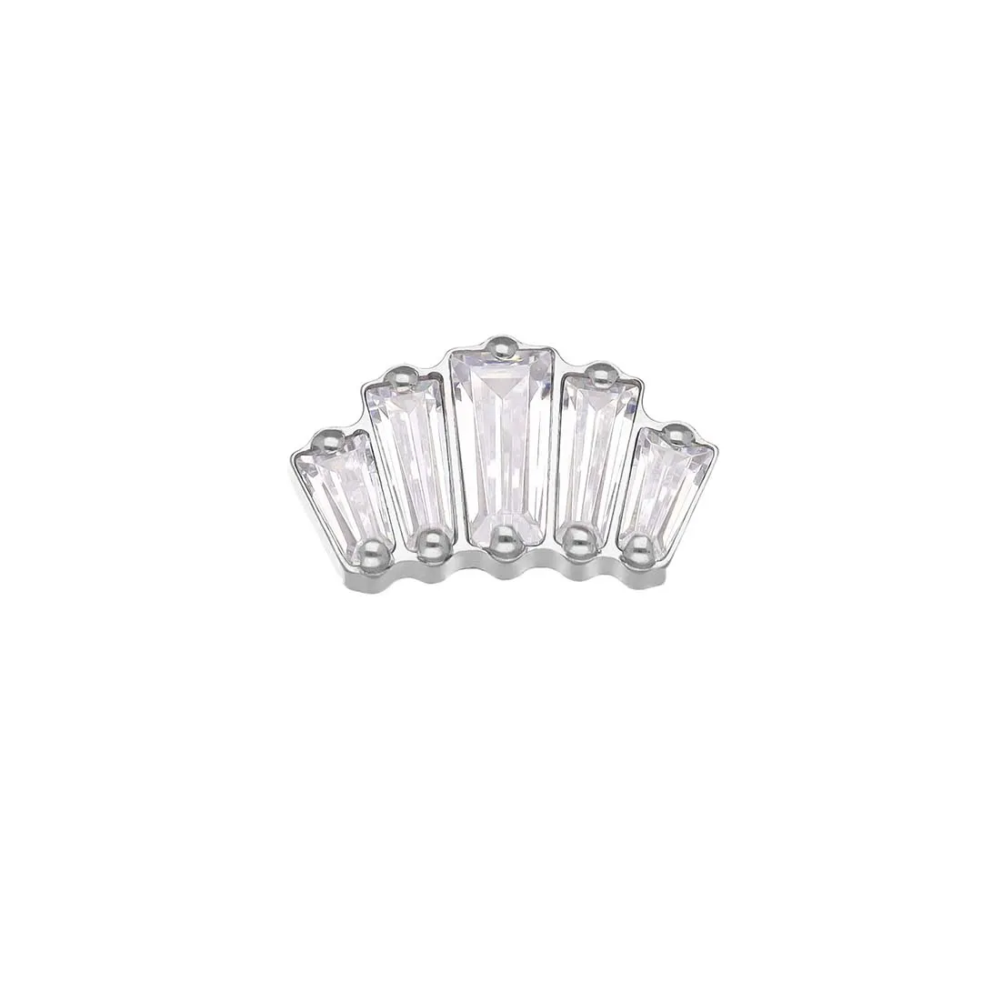 Baguette CZ implant grade titanium internally threaded top