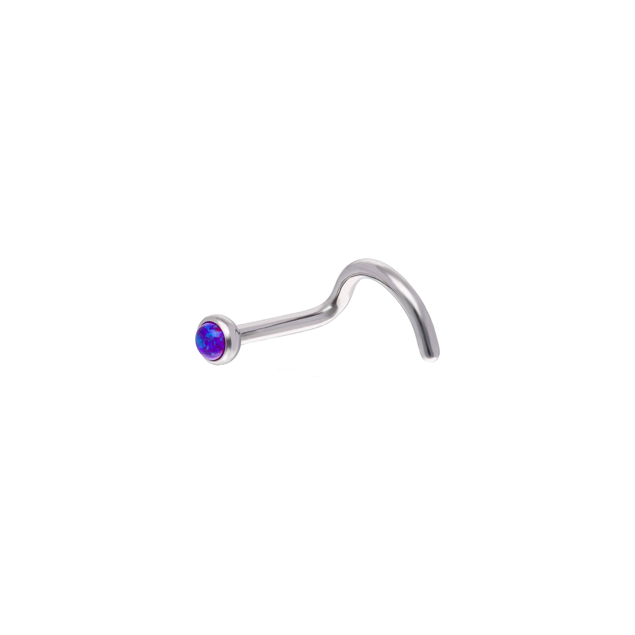 Nostril Screw with Opal Top implant grade titanium ASTM F-136 nostril screw