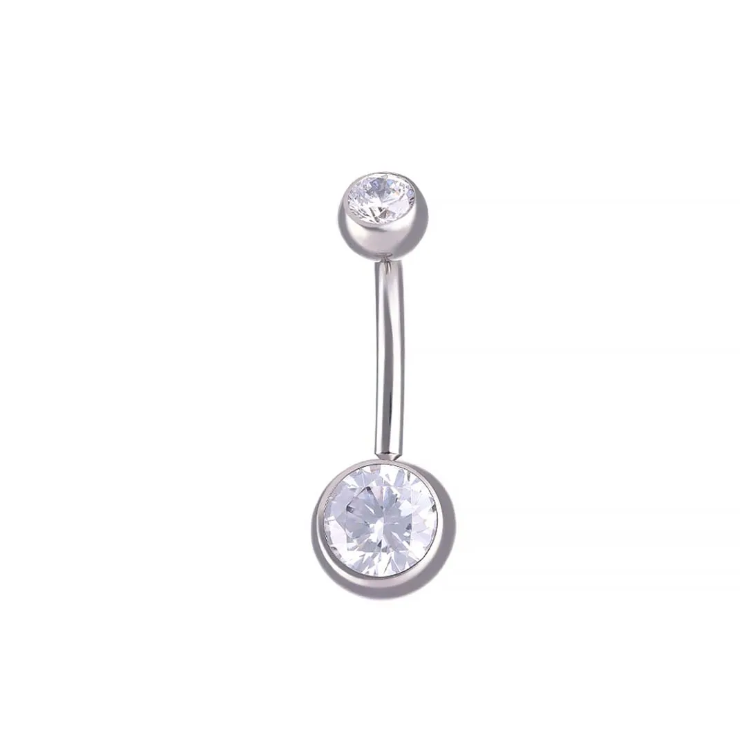 Banana CZ (big) implant grade titanium ASTM F-136 curved barbell for navel