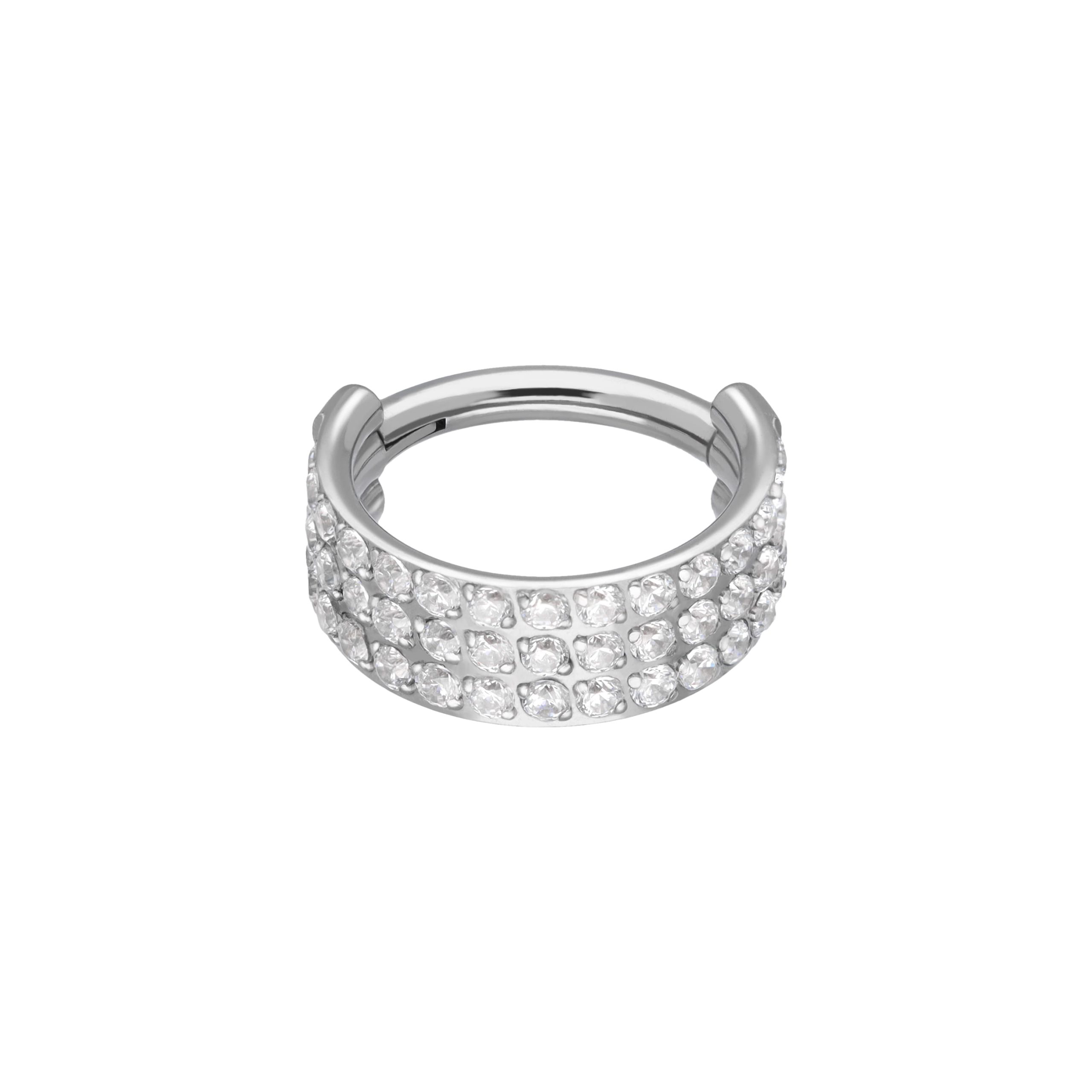 Triple Cuff CZ implant grade titanium ASTM F-136 clicker ring