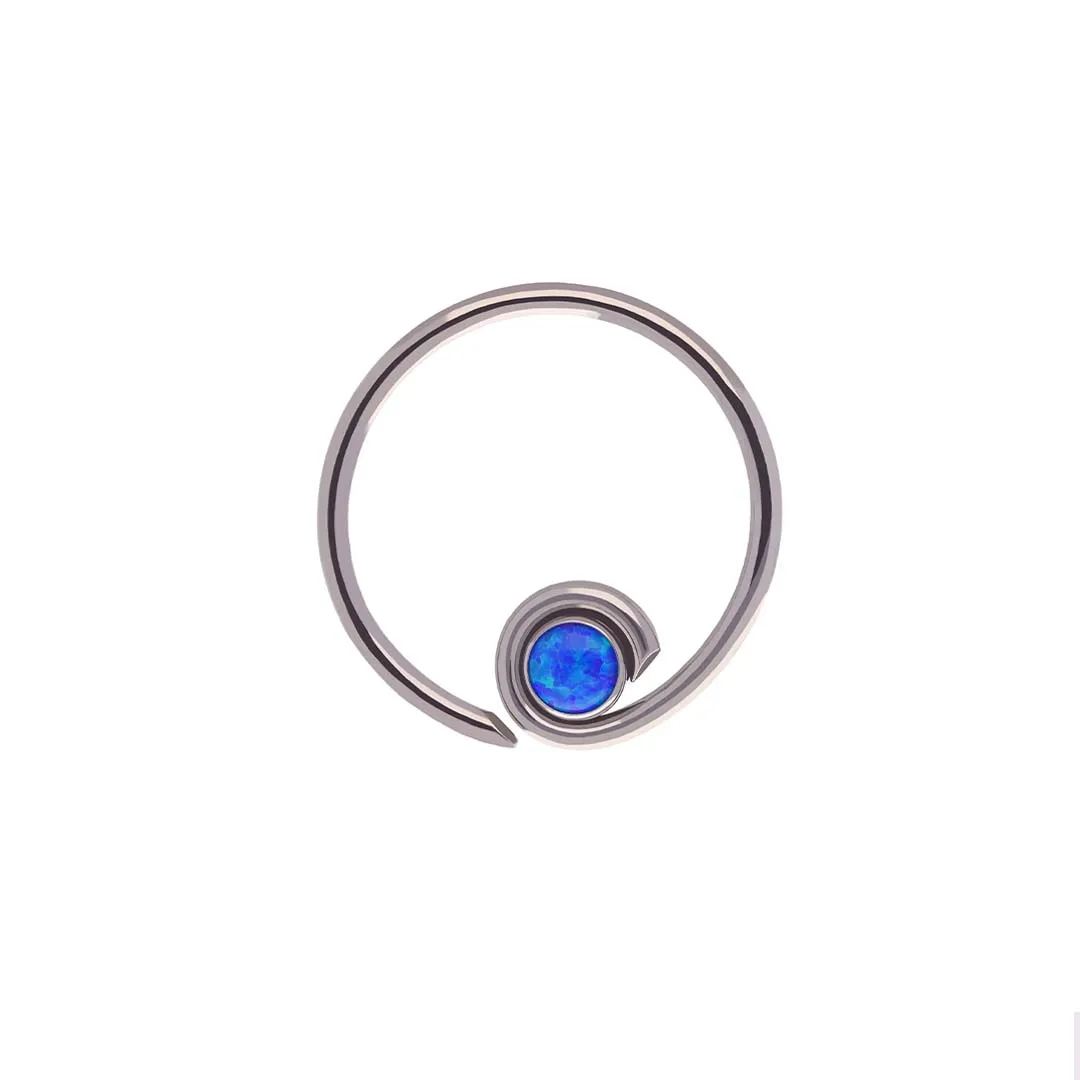 Niobium Zero With Captive Opal niobium hinged ring