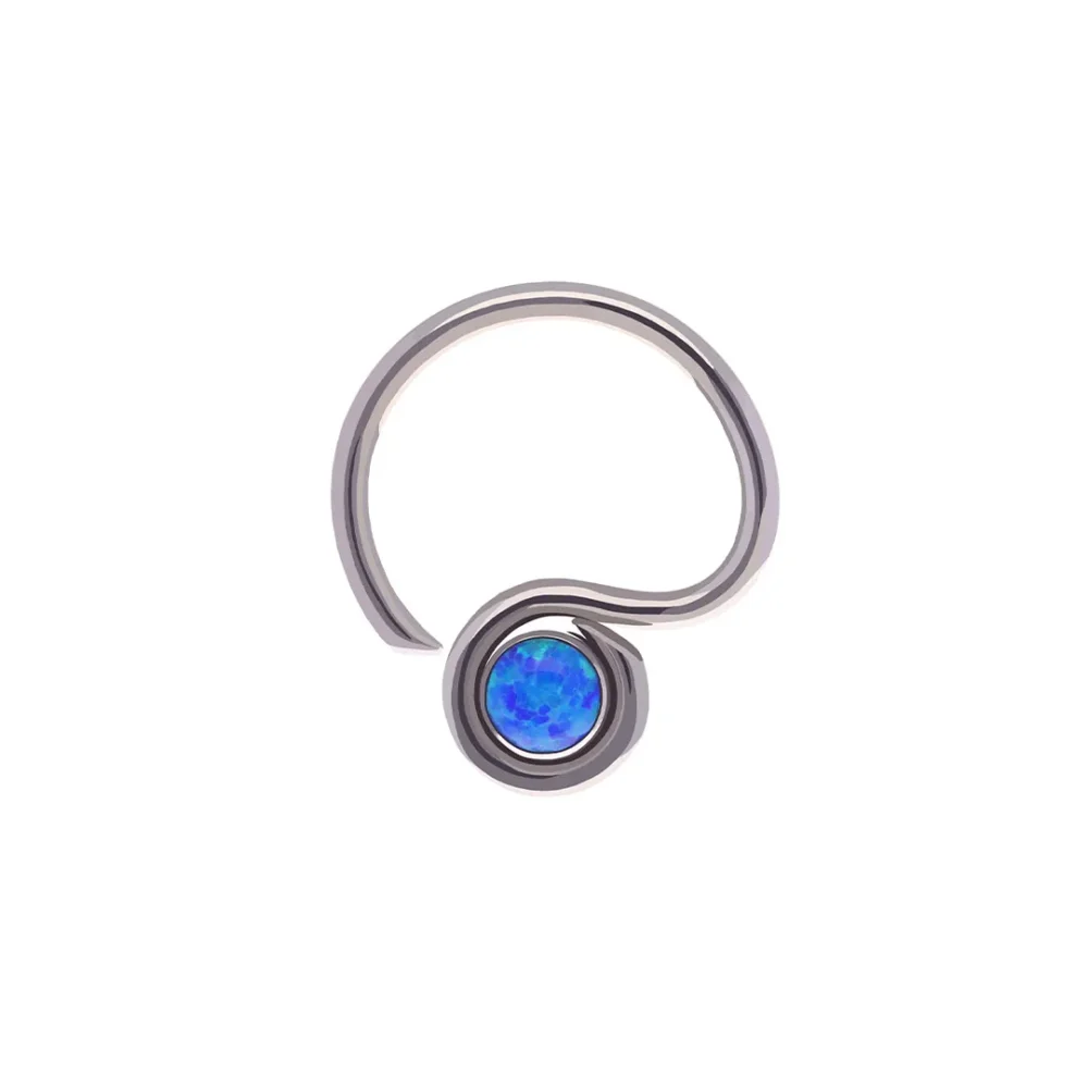 Niobium Quaver With Captive Opal niobium hinged ring