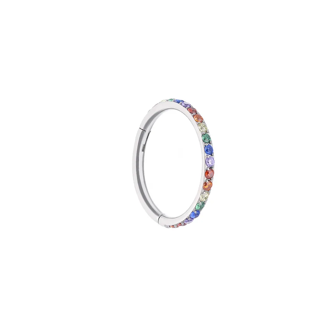 Hinged Ring Rainbow implant grade titanium ASTM F-136 hinged ring