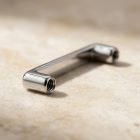 Surface titanium straight barbell, close-up