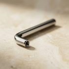 L Bar 14G titanium straight barbell, close-up