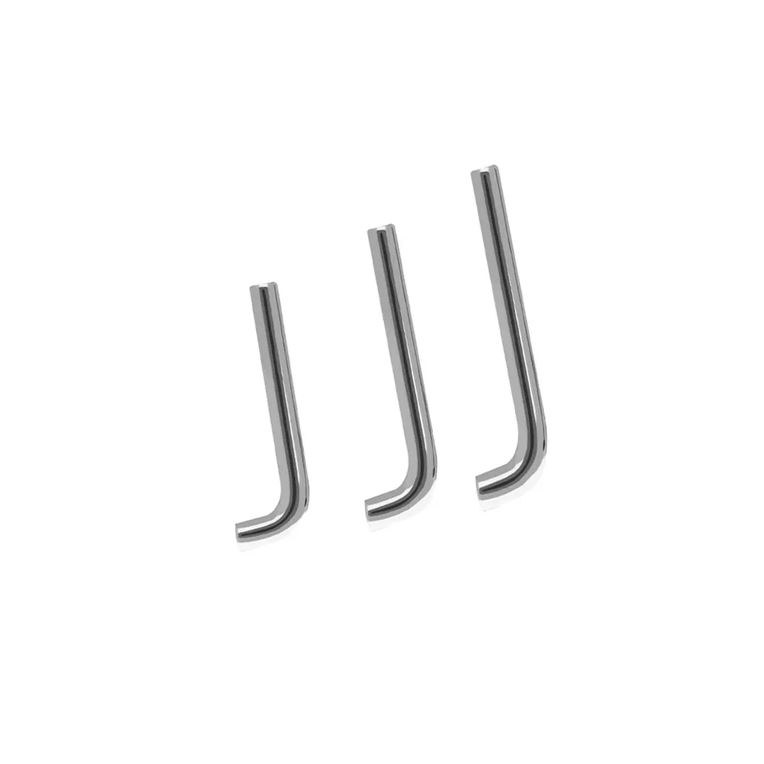 L Bar 14G implant grade titanium ASTM F-136 straight barbell