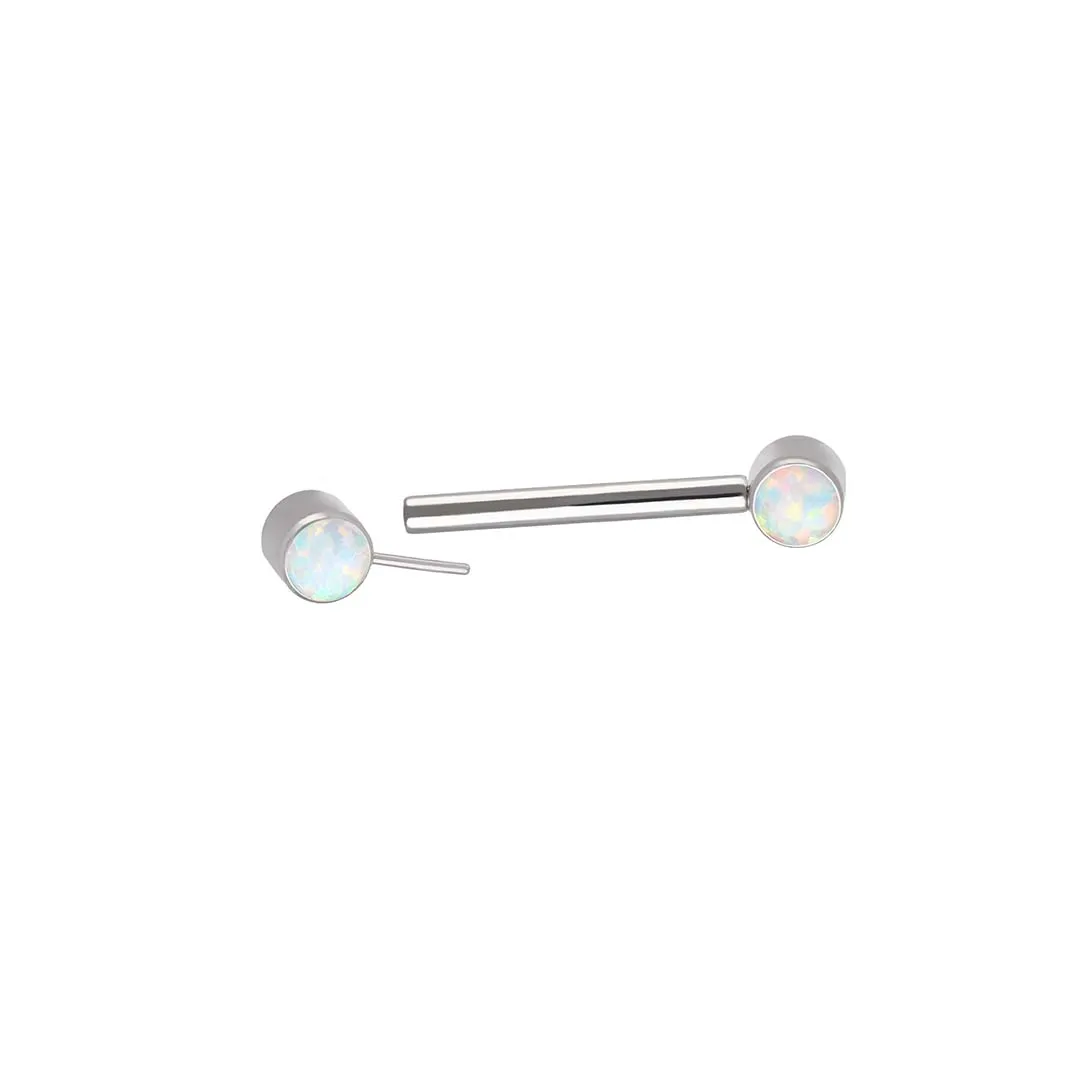 Threadless Barbell With Opal implant grade titanium ASTM F-136 straight barbell