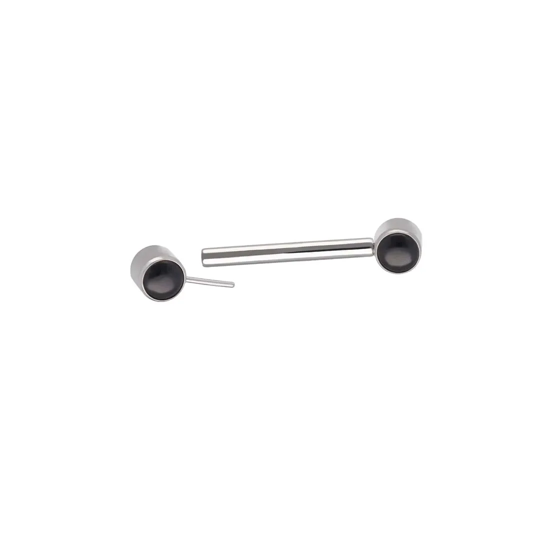 Threadless Barbell With Onyx implant grade titanium ASTM F-136 straight barbell