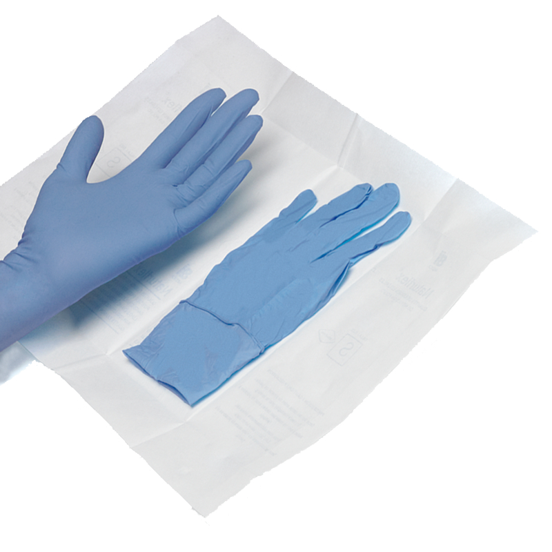 Gants stériles en nitrile - sans poudre - bleu (50 unités)
