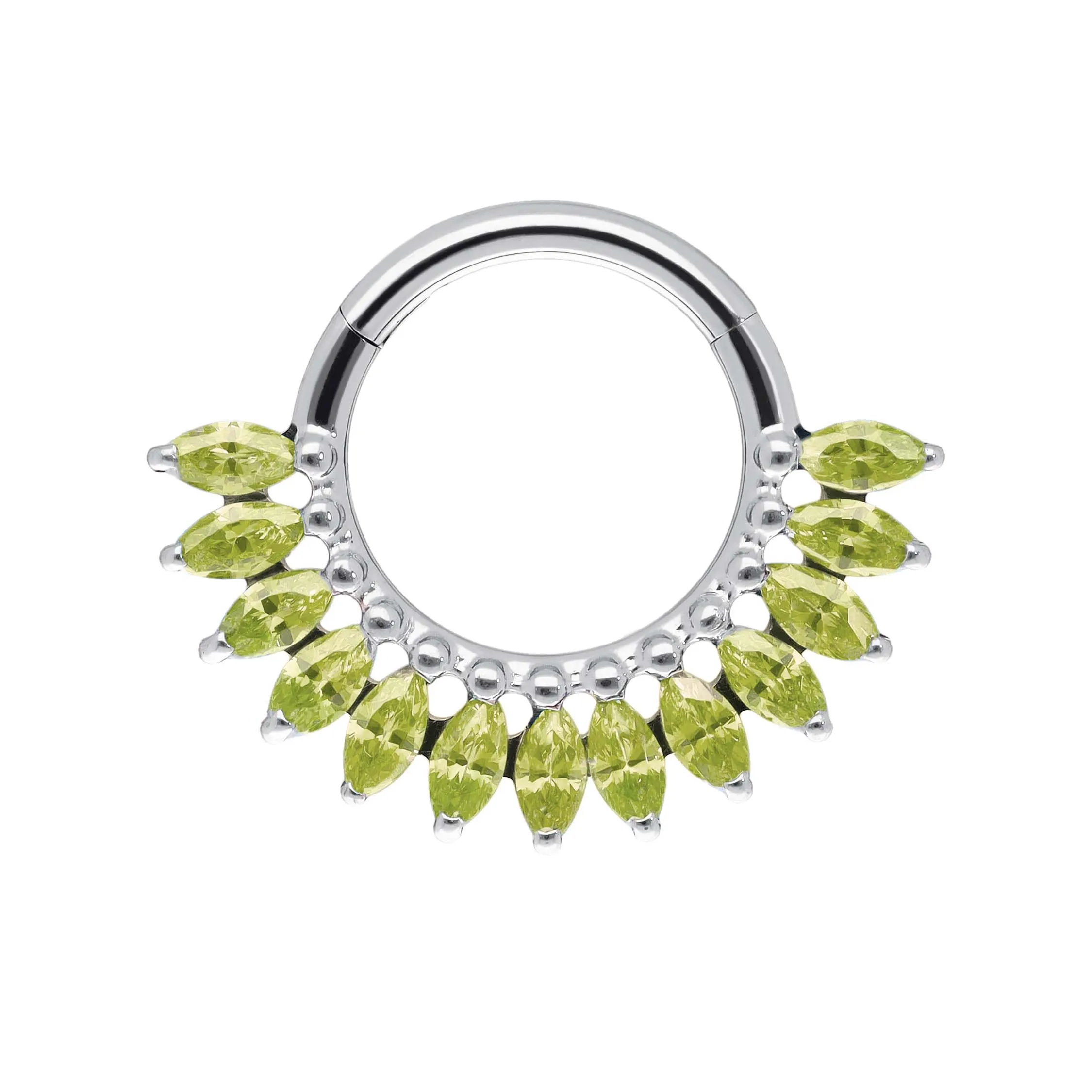 Maria Green Apple implant grade titanium ASTM F-136 clicker ring