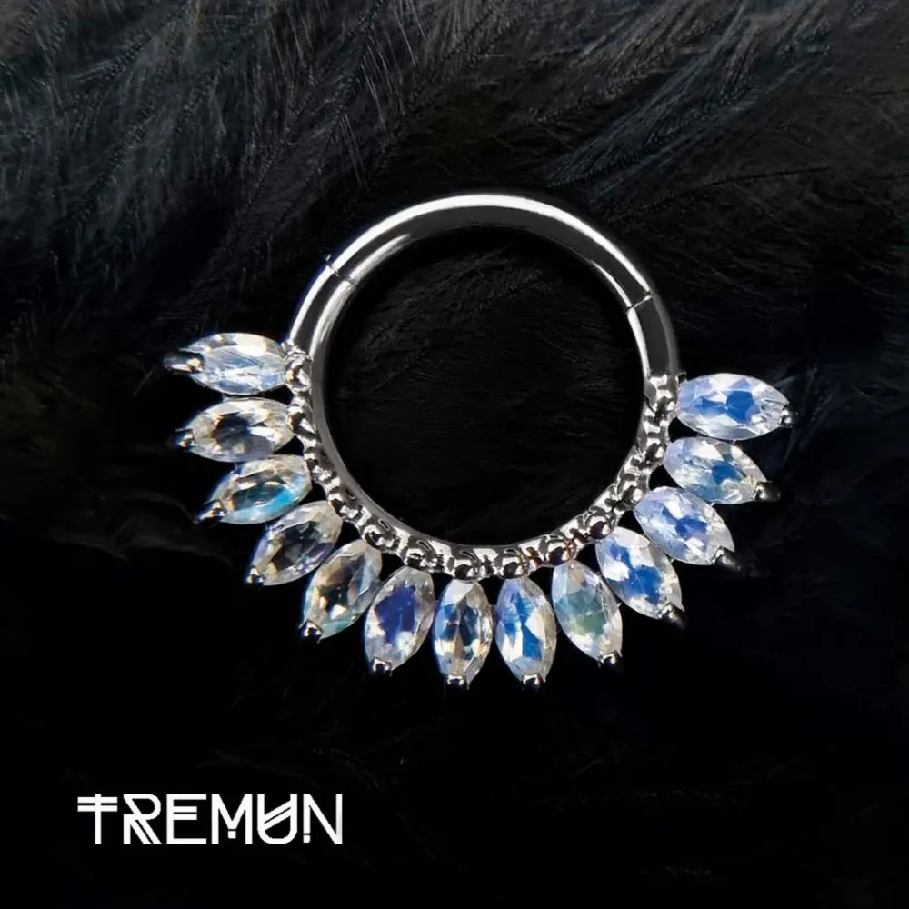Anillo clicker Maria Rainbow Moonstone