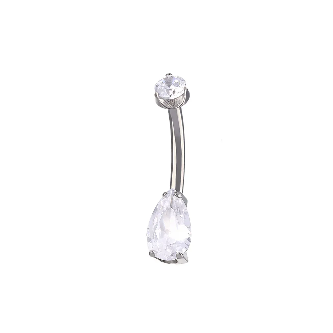 Rose implant grade titanium ASTM F-136 curved barbell for navel