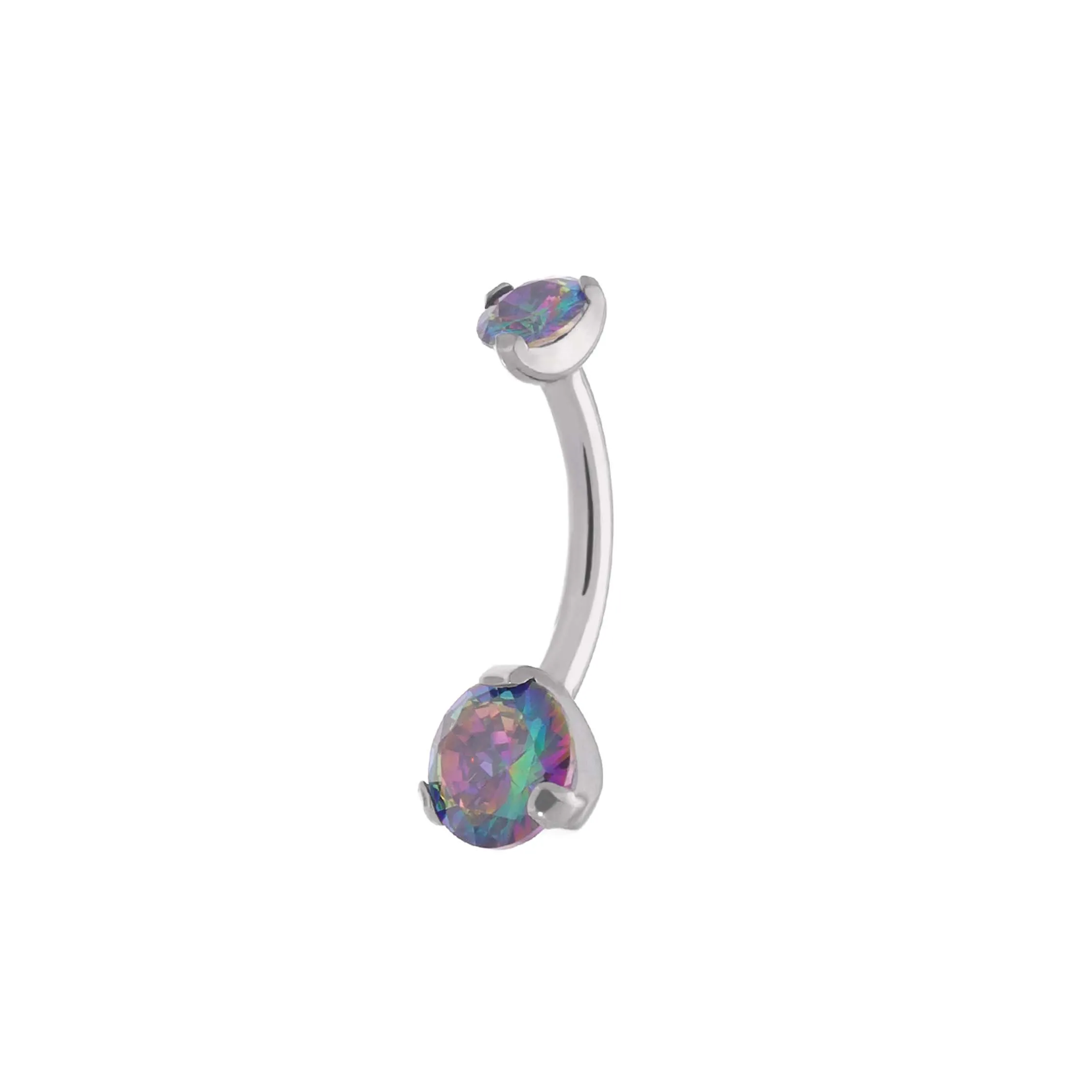 Sue Vitrial CZ implant grade titanium ASTM F-136 curved barbell for navel