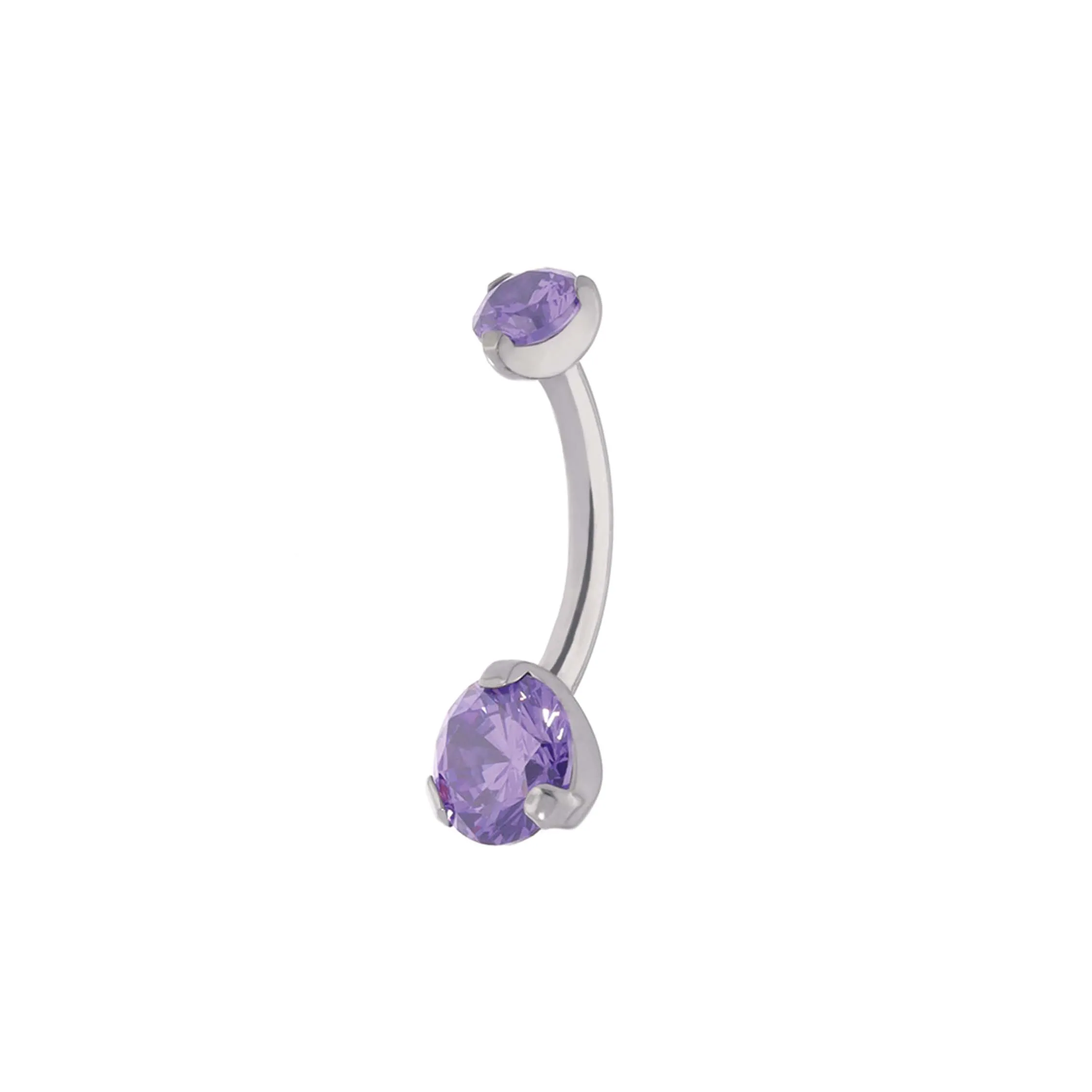 Implant de titani de grau CZ de Sue Amethyst, barbeta corbada ASTM F-136 per a l'anell de l'anell