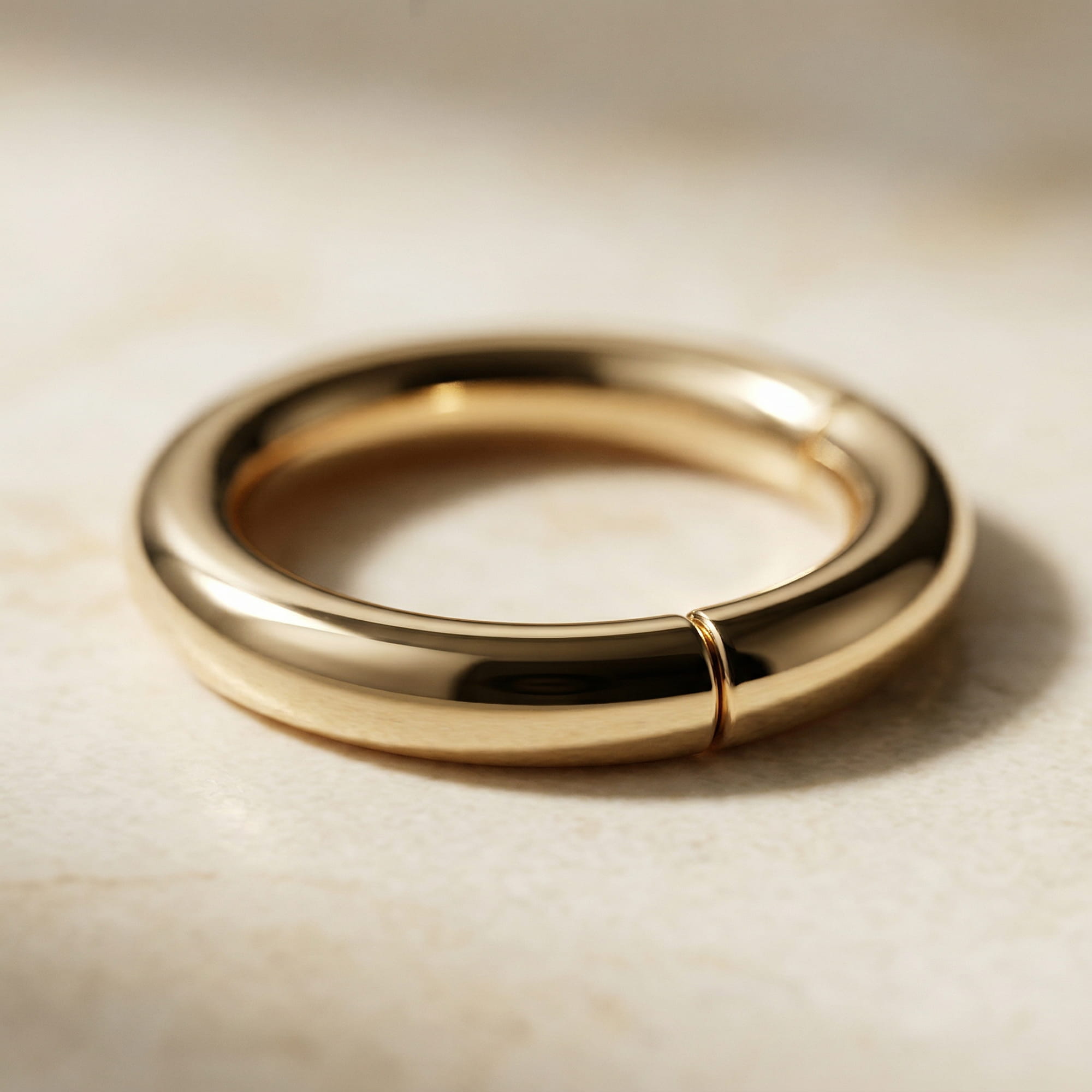 18K yellow gold 16G clicker ring with hinged segment