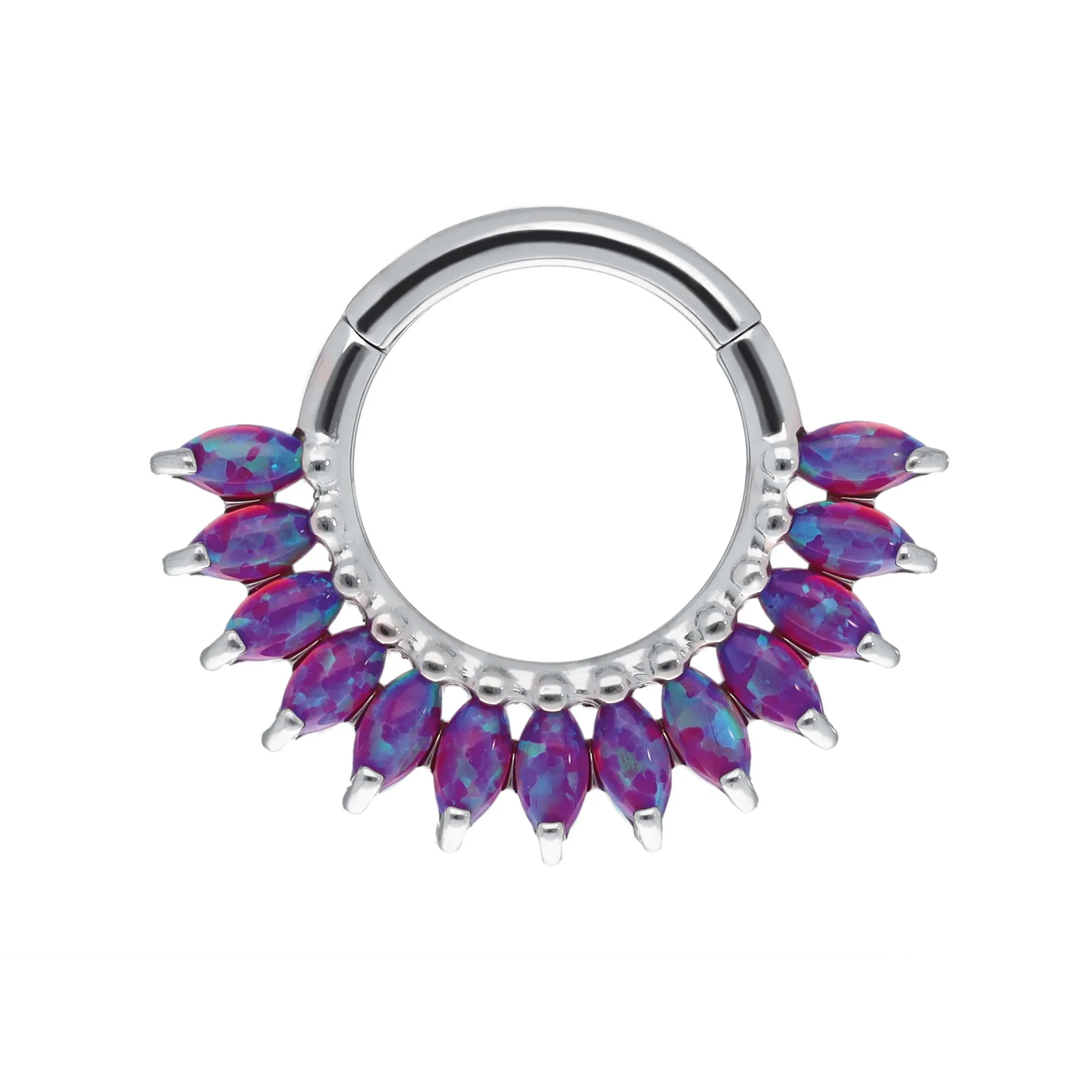 Maria Purple Opal implant grade titanium ASTM F-136 clicker ring