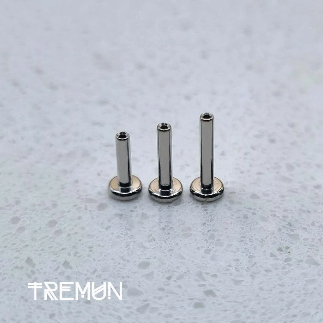 Micro Labret Push Pin 20G (Base 3mm) (POST ONLY) titanium push pin labret post, side view