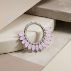 Maria Light Peony Opal titanium clicker ring 8mm, side view