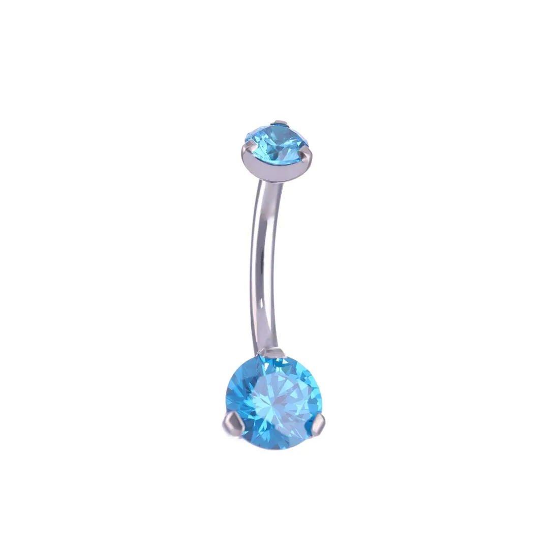 Implant de titanio de grado de CZ de color azul Sue Topaz, barra curvada ASTM F-136 para el ombligo