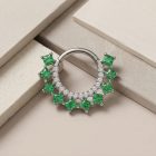 Capu Emerald CZ titanium clicker ring 8mm, side view