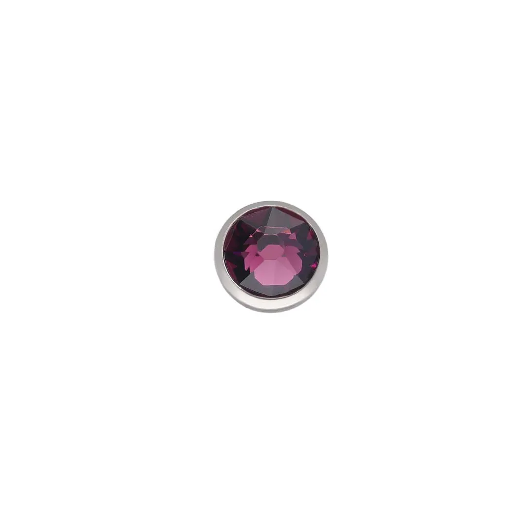 Dermal Top SW Crystal Amethyst titanium F-136 internally threaded dermal top