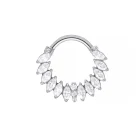 Valerie Moissanite White implant grade titanium clicker ring