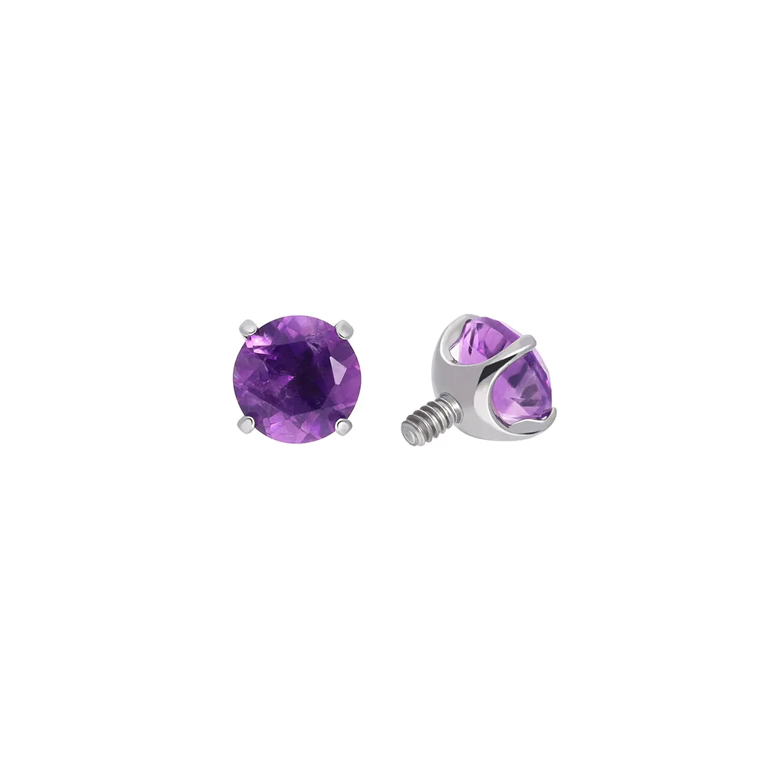 Prong 2.0 - Amethyst titanium F-136 prong set top