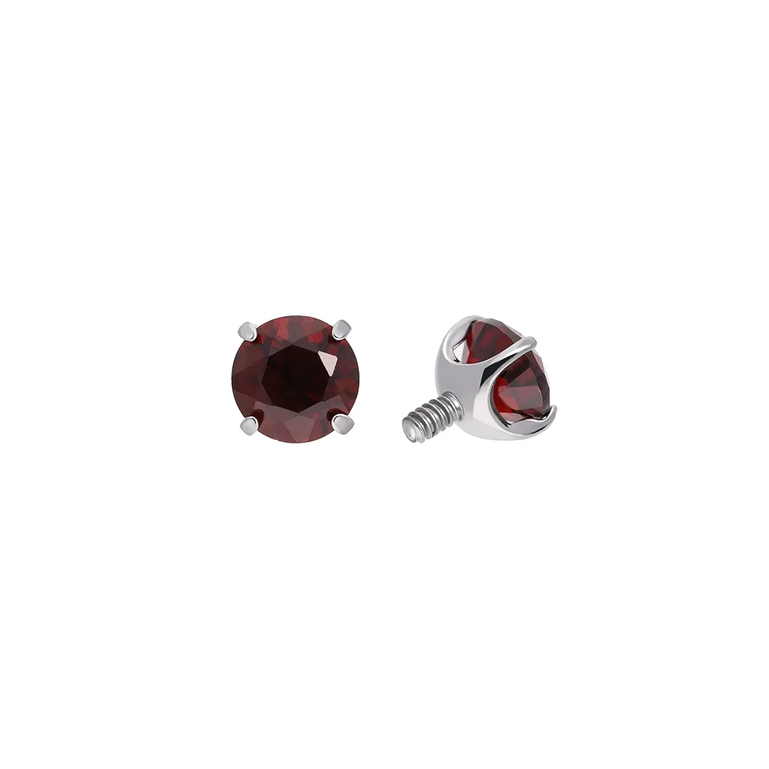 Prong 2.0 - Red Garnet titanium F-136 prong set top