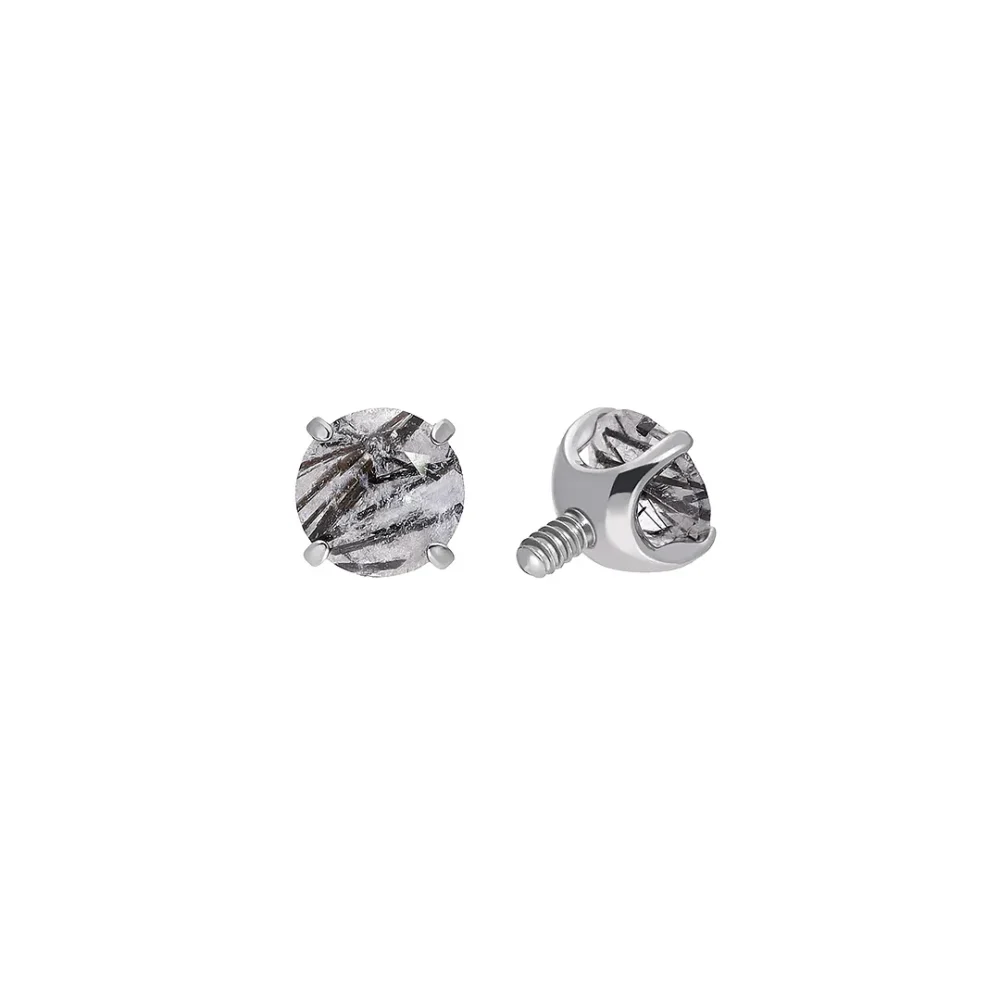 Prong 2.0 - Tourmalinated Quartz titanium F-136 prong set top