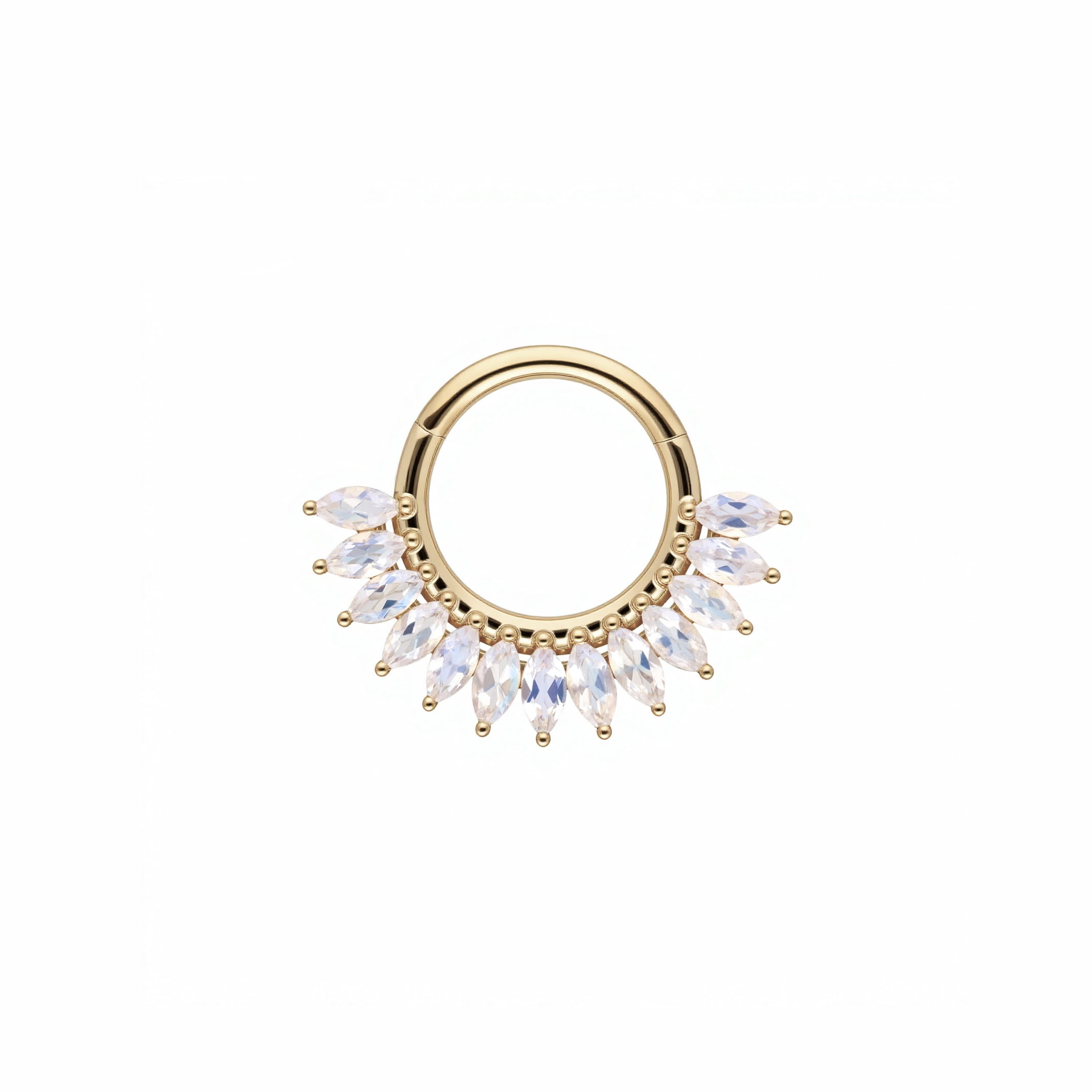 Maria Yellow Gold with Rainbow Moonstone