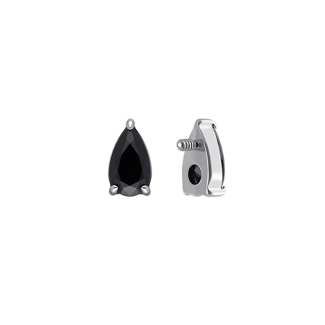Stacy - Black SW titanium F-136 threaded top, front and side view