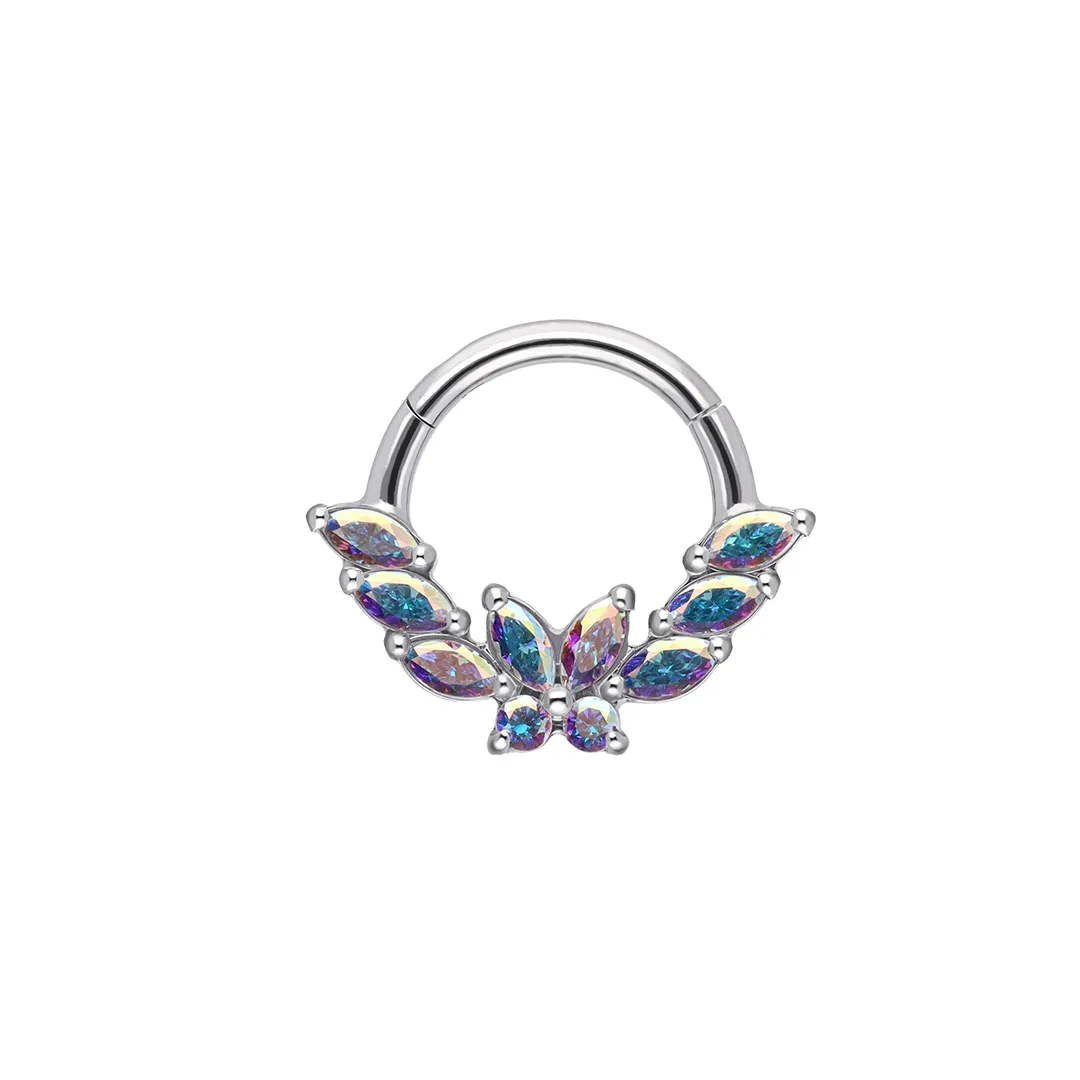 Gale - Aurora Borealis (AB) SW implant grade titanium hinged ring