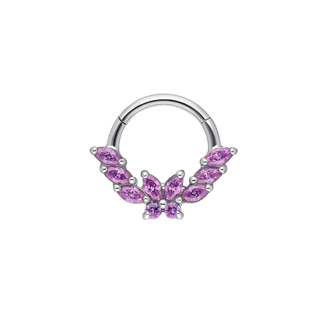 Gale - Fancy Purple SW implant grade titanium hinged ring