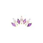 Altea 18K yellow gold marquise threadless top with white and amethyst SW stones