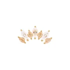 Altea en or jaune 18 carats, motif marquise sans boucle, avec des pierres SW blanches et champagne
