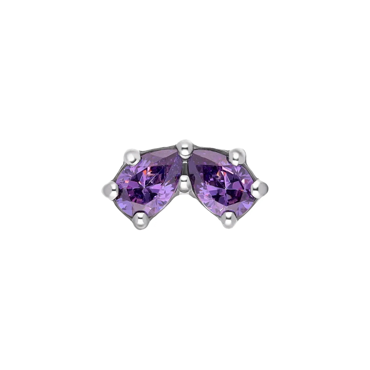 Inna Lavender titanium F-136 top with pear-cut SW zirconia on white background