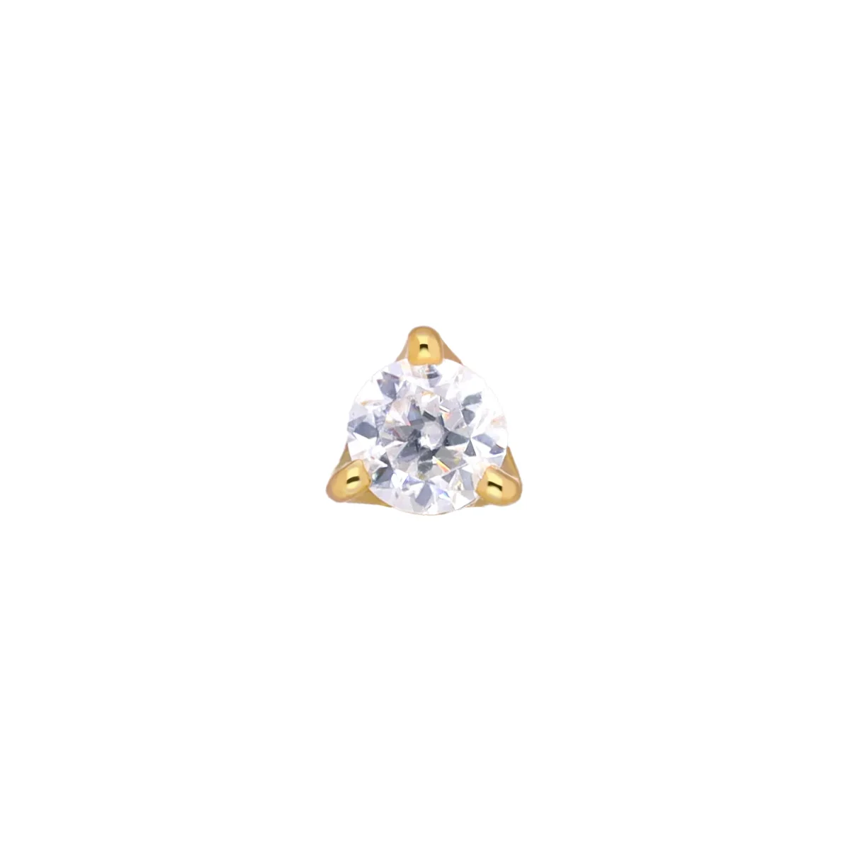 Fil en or jaune 18 carats à 2 mm, à 3 branches, sans tête, avec SW blanc