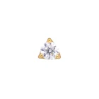 Fil en or jaune 18 carats à 2 mm, à 3 branches, sans tête, avec SW blanc