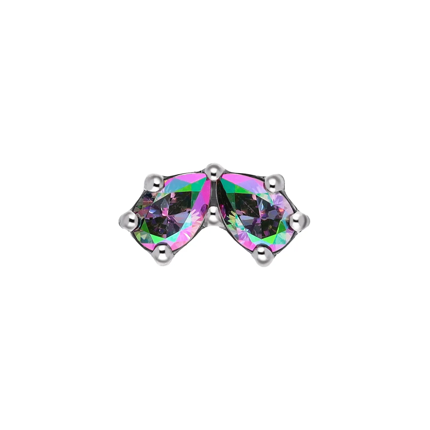 Inna Paradise Shine titanium F-136 top with pear-cut SW zirconia on white background