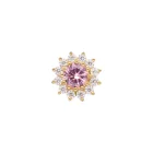 Rhea Small 18K yellow gold threadless top with morganite and white SW halo