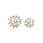 Rhea Small 18K yellow gold threadless top with white SW stones