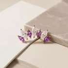 Altea Amethyst SW 18K yellow gold marquise fan threadless top