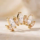 Altea Champagne SW 18K yellow gold marquise fan threadless top